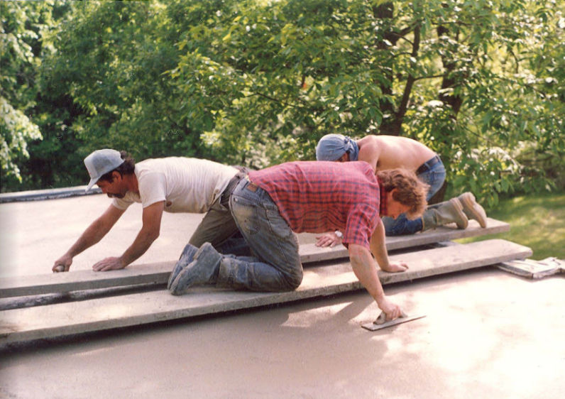 Finishing the front portico floor